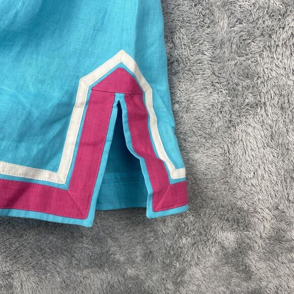 Guru NYC Tunic Shirt Women Medium Blue Pink European Linen - Picture 13 of 13